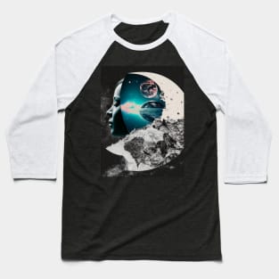 Collage Moon Face Baseball T-Shirt